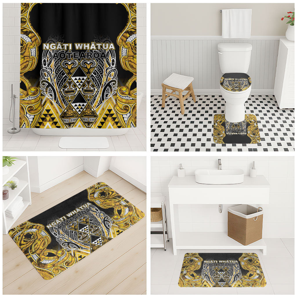 Aotearoa Ngati Whatua Bathroom Set Maori Tribal Gold Paua Shell Pattern