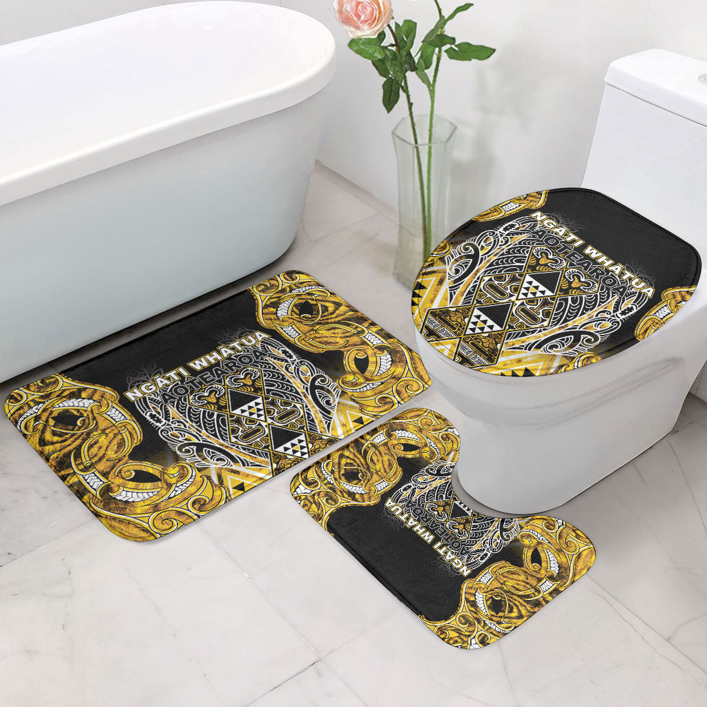Aotearoa Ngati Whatua Bathroom Set Maori Tribal Gold Paua Shell Pattern
