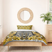 Aotearoa Ngati Whatua Bedding Set Maori Tribal Gold Paua Shell Pattern