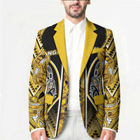 Aotearoa Ngati Whatua Blazer Maori Tribal Gold Paua Shell Pattern