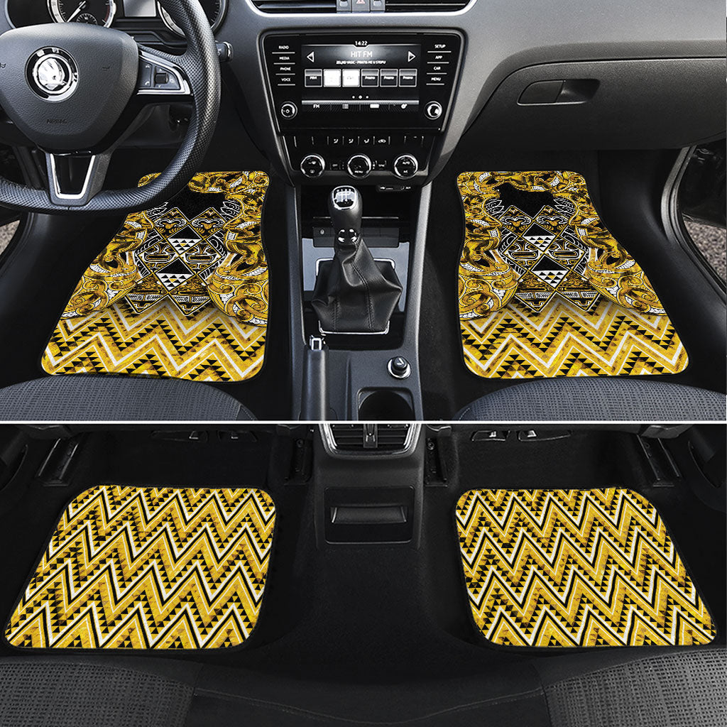 Aotearoa Ngati Whatua Car Mats Maori Tribal Gold Paua Shell Pattern