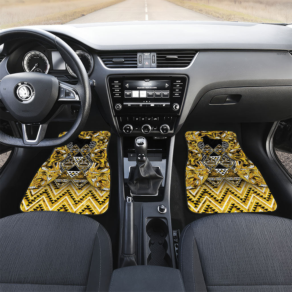 Aotearoa Ngati Whatua Car Mats Maori Tribal Gold Paua Shell Pattern
