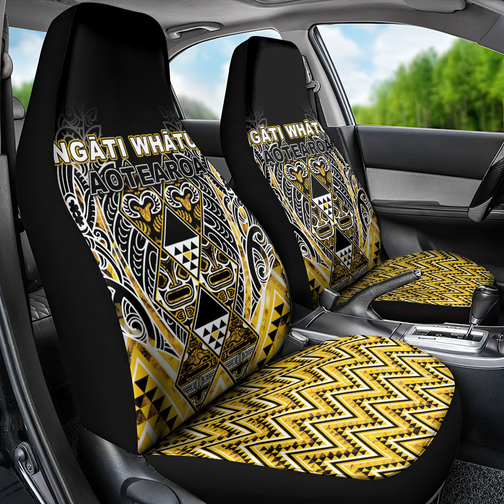 Aotearoa Ngati Whatua Car Seat Cover Maori Tribal Gold Paua Shell Pattern