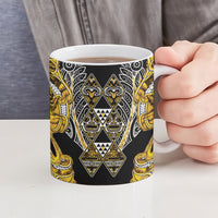 Aotearoa Ngati Whatua Ceramic Mug Maori Tribal Gold Paua Shell Pattern