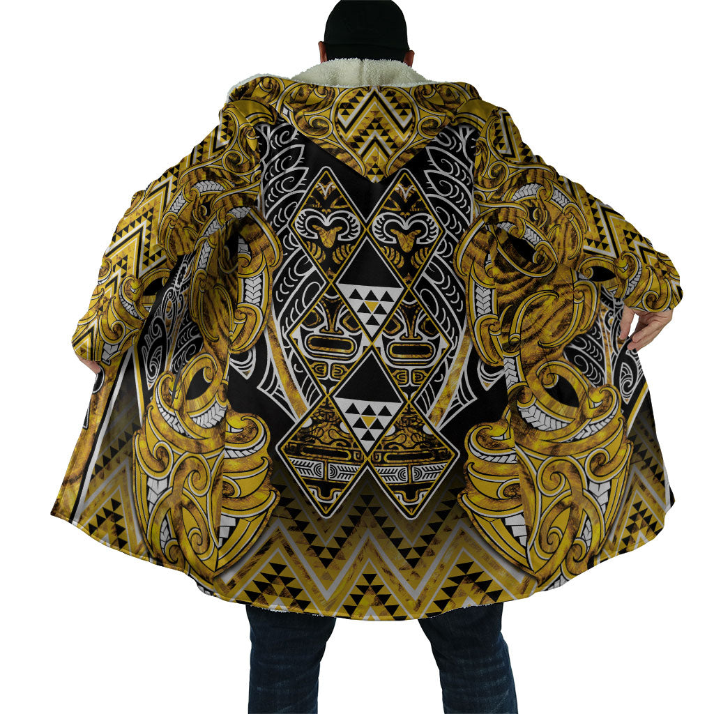 Aotearoa Ngati Whatua Cloak Maori Tribal Gold Paua Shell Pattern