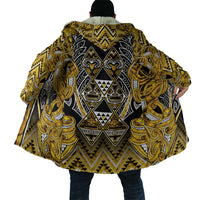 Aotearoa Ngati Whatua Cloak Maori Tribal Gold Paua Shell Pattern