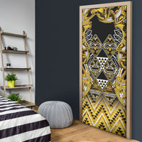 Aotearoa Ngati Whatua Door Cover Maori Tribal Gold Paua Shell Pattern