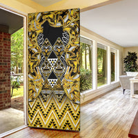 Aotearoa Ngati Whatua Door Cover Maori Tribal Gold Paua Shell Pattern