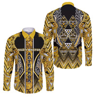 Aotearoa Ngati Whatua Family Matching Tank Maxi Dress and Hawaiian Shirt Maori Tribal Gold Paua Shell Pattern