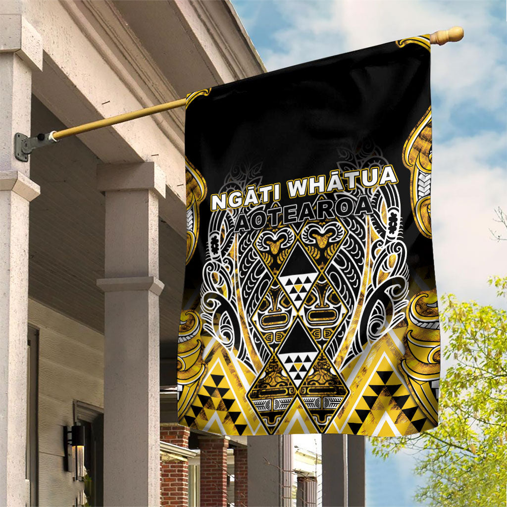 Aotearoa Ngati Whatua Garden Flag Maori Tribal Gold Paua Shell Pattern