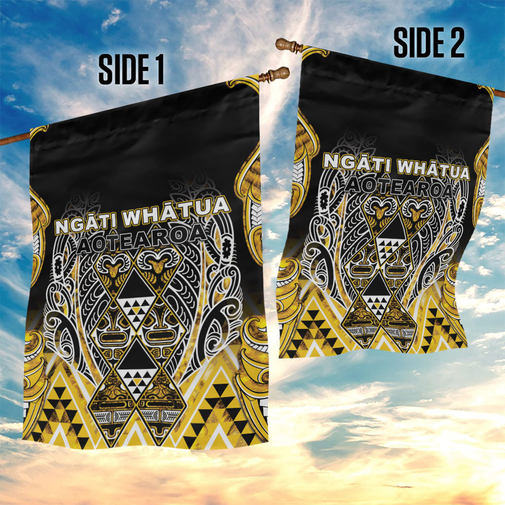 Aotearoa Ngati Whatua Garden Flag Maori Tribal Gold Paua Shell Pattern