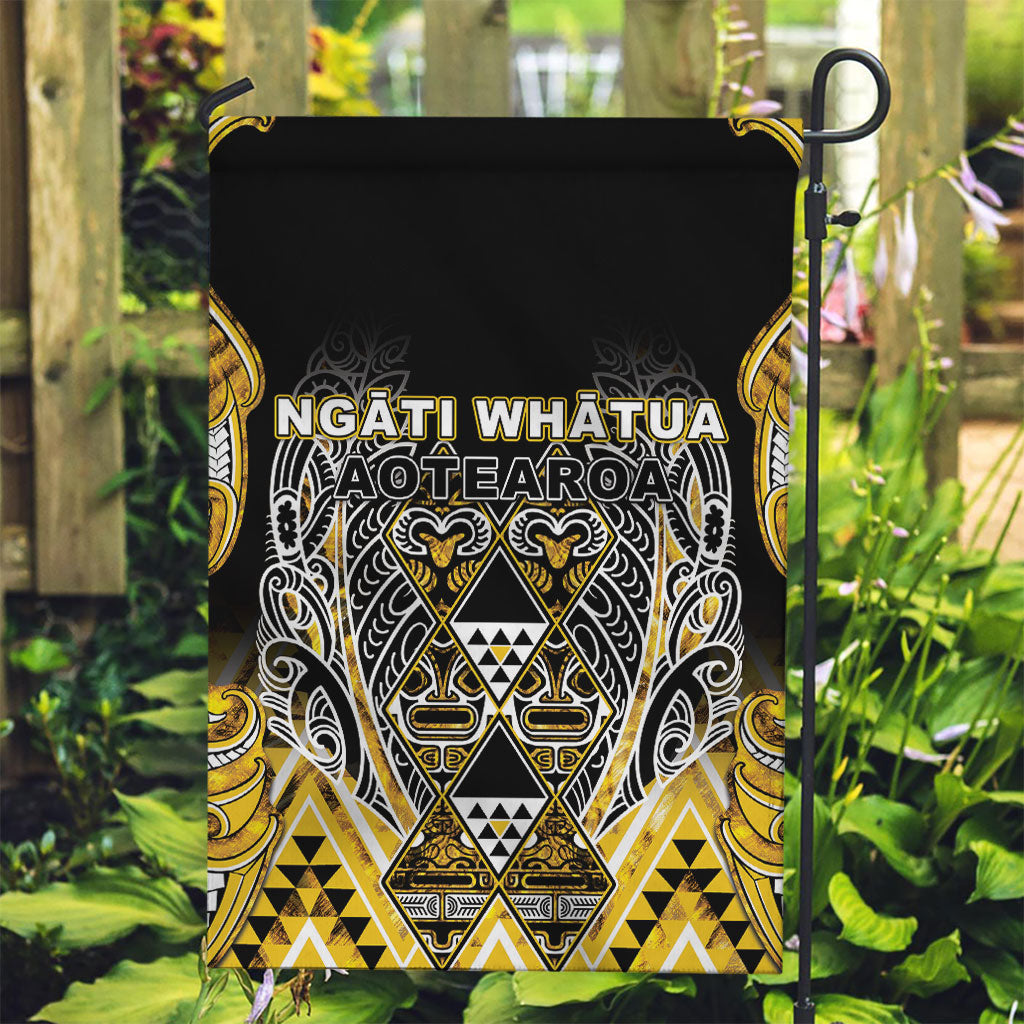 Aotearoa Ngati Whatua Garden Flag Maori Tribal Gold Paua Shell Pattern