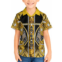 Aotearoa Ngati Whatua Hawaiian Shirt Maori Tribal Gold Paua Shell Pattern