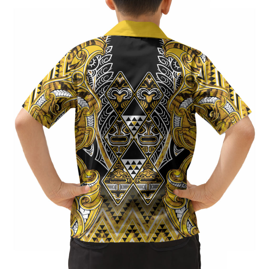 Aotearoa Ngati Whatua Hawaiian Shirt Maori Tribal Gold Paua Shell Pattern