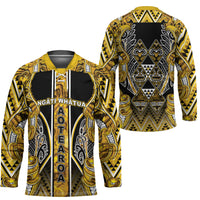 Aotearoa Ngati Whatua Hockey Jersey Maori Tribal Gold Paua Shell Pattern