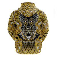 Aotearoa Ngati Whatua Hoodie Maori Tribal Gold Paua Shell Pattern