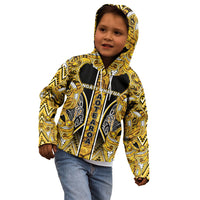 Aotearoa Ngati Whatua Kid Hoodie Maori Tribal Gold Paua Shell Pattern