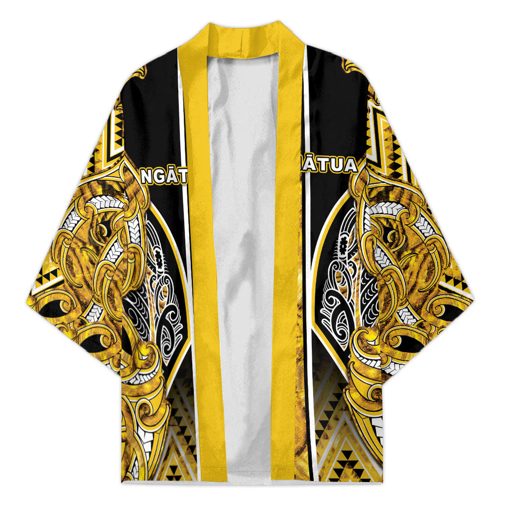Aotearoa Ngati Whatua Kimono Maori Tribal Gold Paua Shell Pattern
