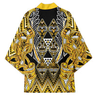 Aotearoa Ngati Whatua Kimono Maori Tribal Gold Paua Shell Pattern