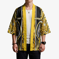 Aotearoa Ngati Whatua Kimono Maori Tribal Gold Paua Shell Pattern