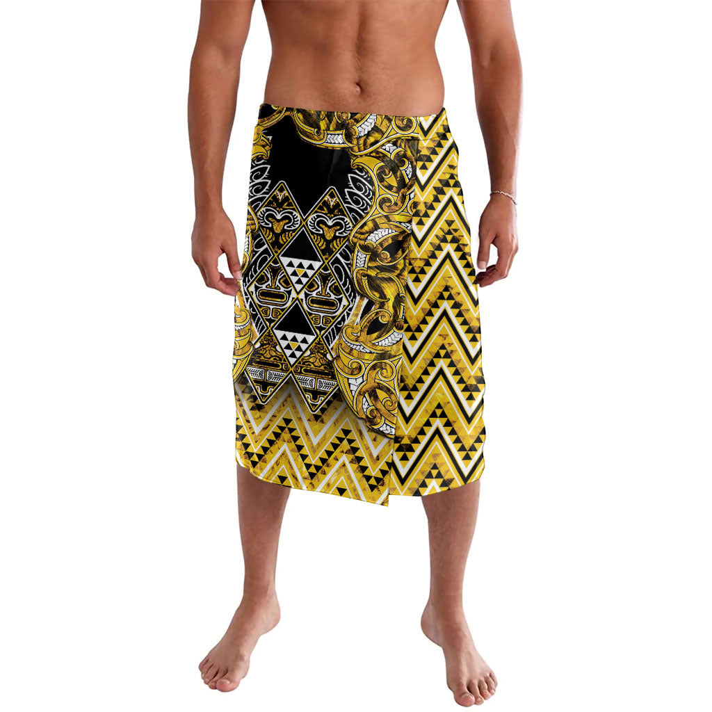 Aotearoa Ngati Whatua Lavalava Maori Tribal Gold Paua Shell Pattern