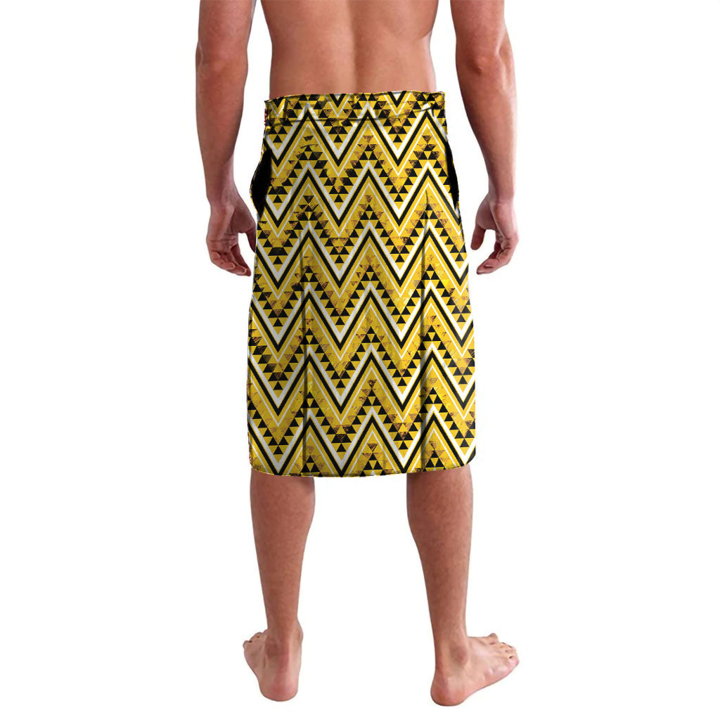 Aotearoa Ngati Whatua Lavalava Maori Tribal Gold Paua Shell Pattern