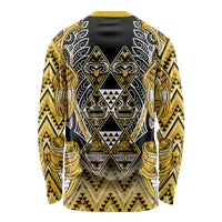 Aotearoa Ngati Whatua Long Sleeve Shirt Maori Tribal Gold Paua Shell Pattern