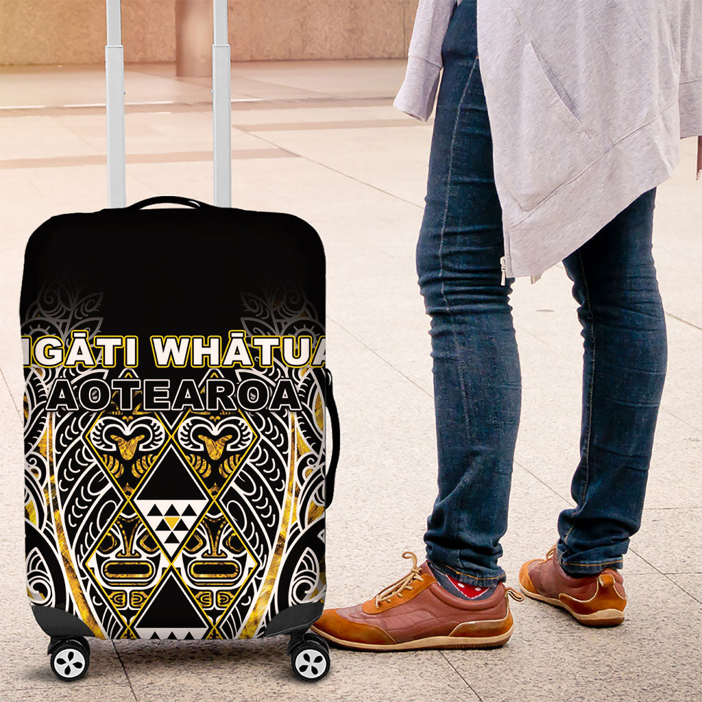 Aotearoa Ngati Whatua Luggage Cover Maori Tribal Gold Paua Shell Pattern