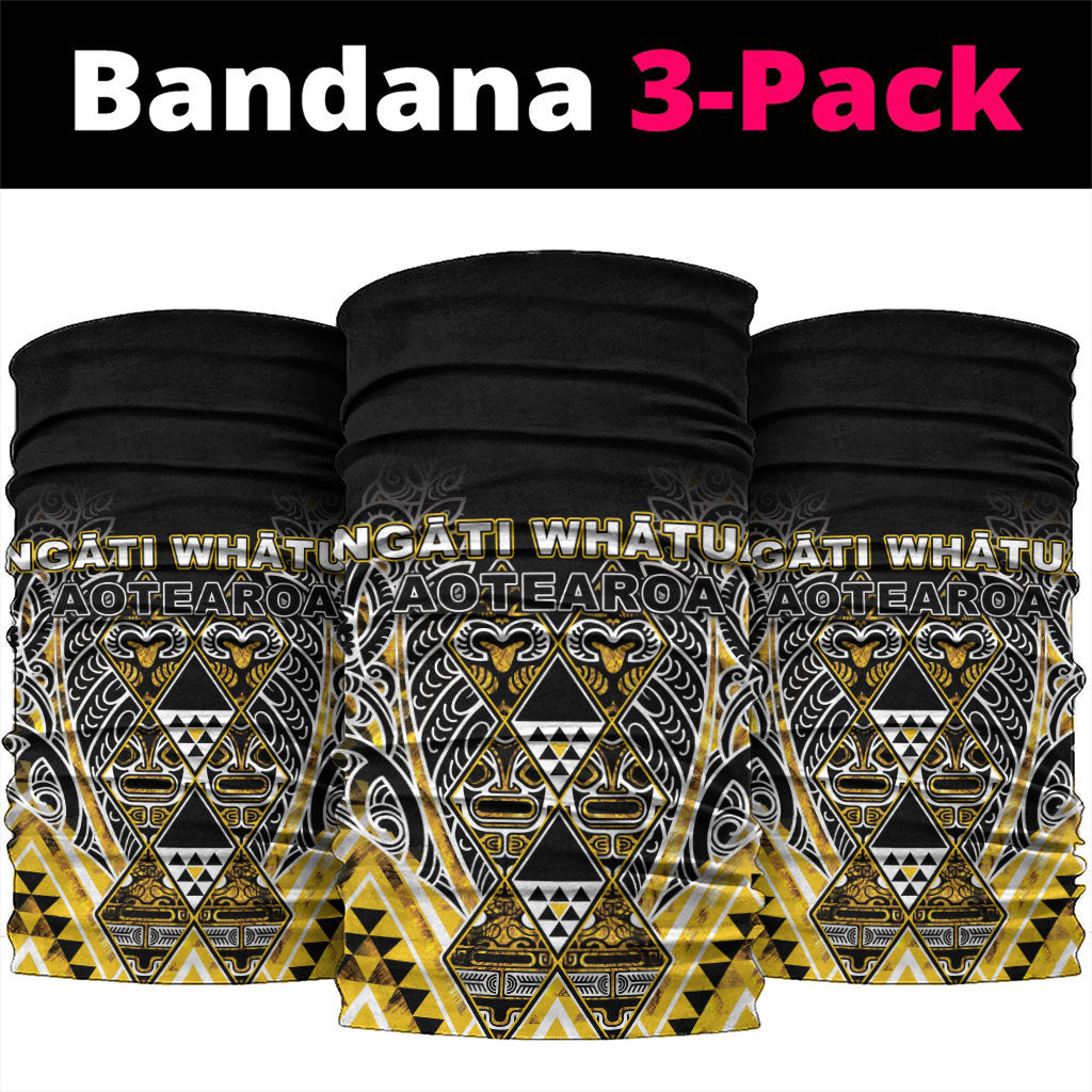 Aotearoa Ngati Whatua Neck Gaiter Maori Tribal Gold Paua Shell Pattern