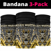 Aotearoa Ngati Whatua Neck Gaiter Maori Tribal Gold Paua Shell Pattern