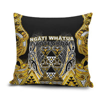 Aotearoa Ngati Whatua Pillow Cover Maori Tribal Gold Paua Shell Pattern