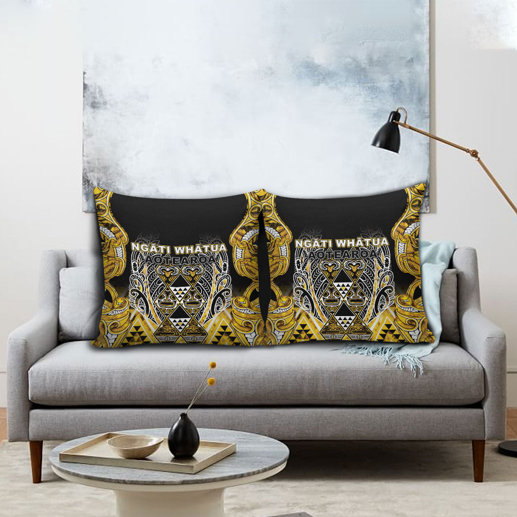 Aotearoa Ngati Whatua Pillow Cover Maori Tribal Gold Paua Shell Pattern