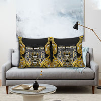 Aotearoa Ngati Whatua Pillow Cover Maori Tribal Gold Paua Shell Pattern