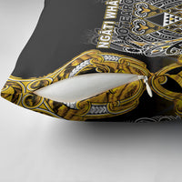 Aotearoa Ngati Whatua Pillow Cover Maori Tribal Gold Paua Shell Pattern