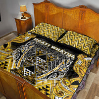 Aotearoa Ngati Whatua Quilt Bed Set Maori Tribal Gold Paua Shell Pattern