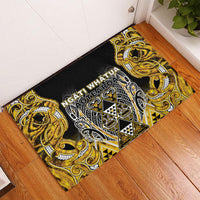 Aotearoa Ngati Whatua Rubber Doormat Maori Tribal Gold Paua Shell Pattern