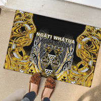 Aotearoa Ngati Whatua Rubber Doormat Maori Tribal Gold Paua Shell Pattern