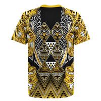 Aotearoa Ngati Whatua Rugby Jersey Maori Tribal Gold Paua Shell Pattern