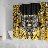 Aotearoa Ngati Whatua Shower Curtain Maori Tribal Gold Paua Shell Pattern