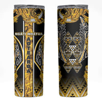 Aotearoa Ngati Whatua Skinny Tumbler Maori Tribal Gold Paua Shell Pattern