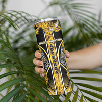 Aotearoa Ngati Whatua Skinny Tumbler Maori Tribal Gold Paua Shell Pattern