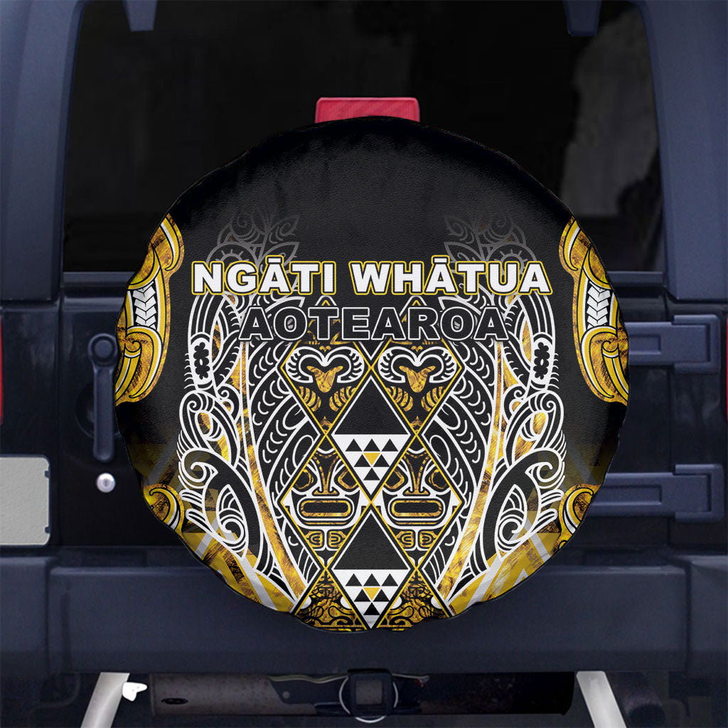 Aotearoa Ngati Whatua Spare Tire Cover Maori Tribal Gold Paua Shell Pattern