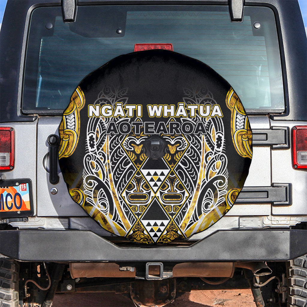 Aotearoa Ngati Whatua Spare Tire Cover Maori Tribal Gold Paua Shell Pattern