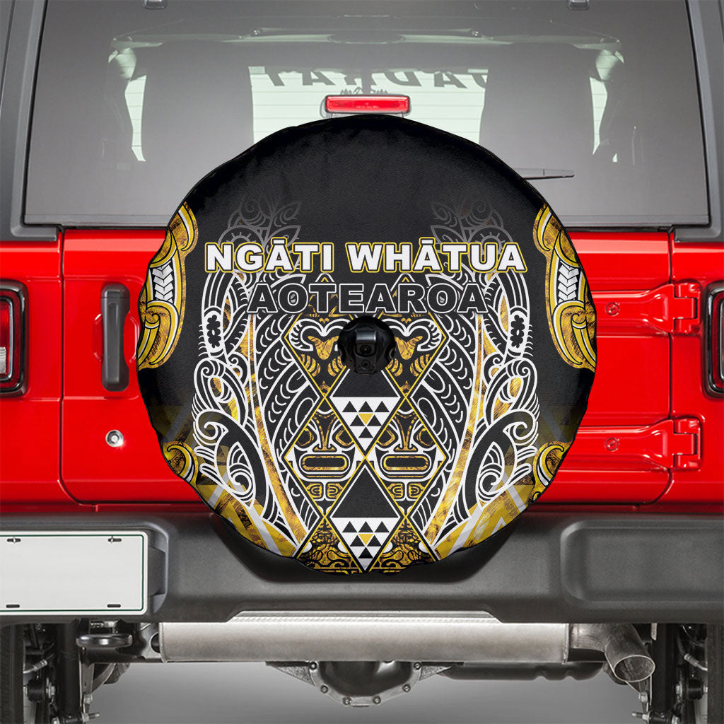Aotearoa Ngati Whatua Spare Tire Cover Maori Tribal Gold Paua Shell Pattern