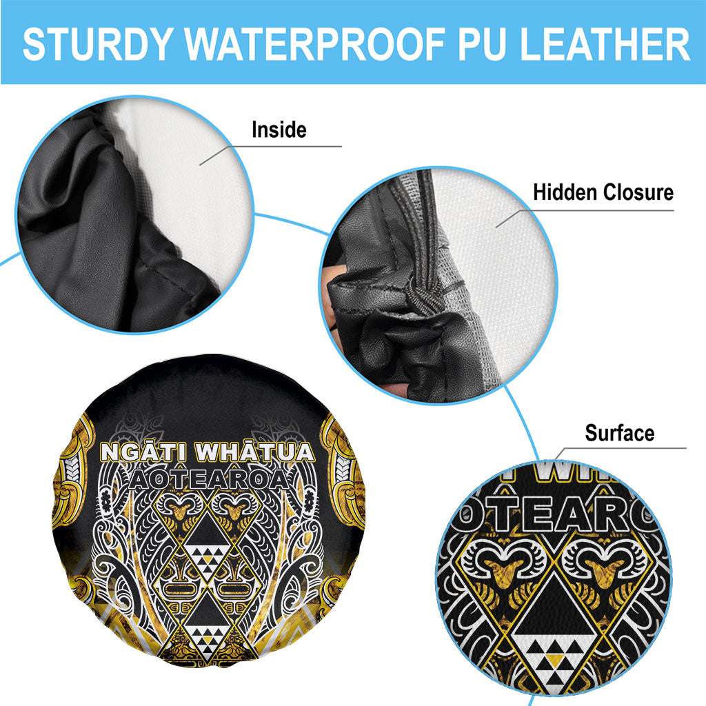 Aotearoa Ngati Whatua Spare Tire Cover Maori Tribal Gold Paua Shell Pattern