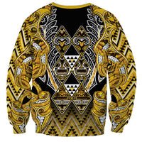 Aotearoa Ngati Whatua Sweatshirt Maori Tribal Gold Paua Shell Pattern