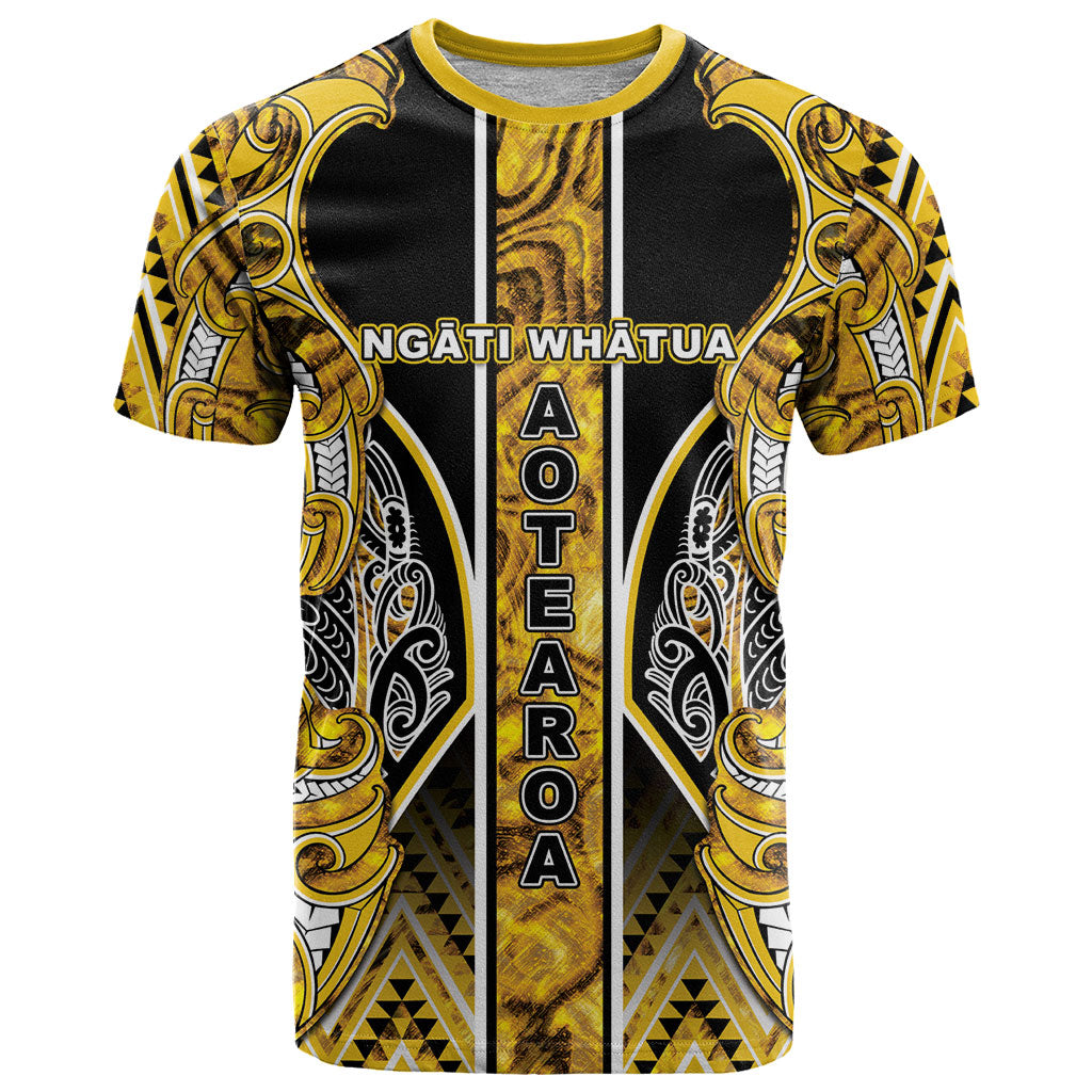 Aotearoa Ngati Whatua T Shirt Maori Tribal Gold Paua Shell Pattern