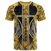 Aotearoa Ngati Whatua T Shirt Maori Tribal Gold Paua Shell Pattern