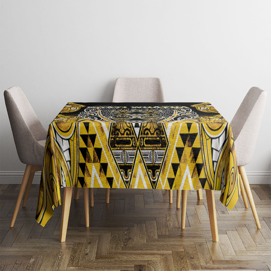 Aotearoa Ngati Whatua Tablecloth Maori Tribal Gold Paua Shell Pattern