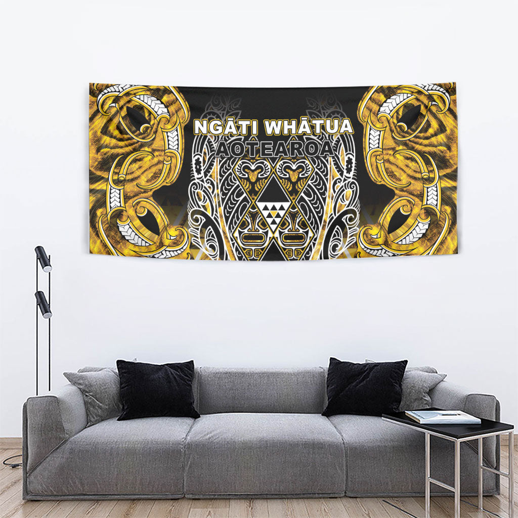 Aotearoa Ngati Whatua Tapestry Maori Tribal Gold Paua Shell Pattern